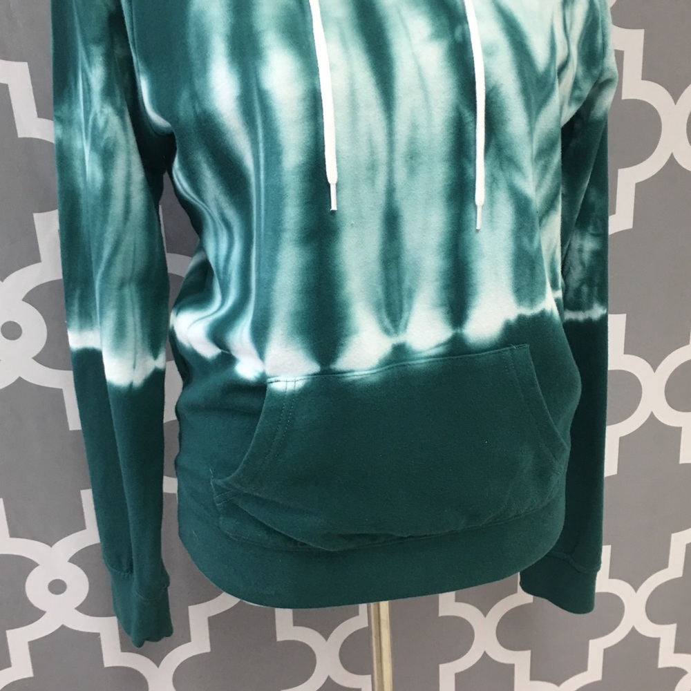 ❌SOLD❌ Zine Green White Tie Dye Hoodie 3F - Picture 3 of 7
